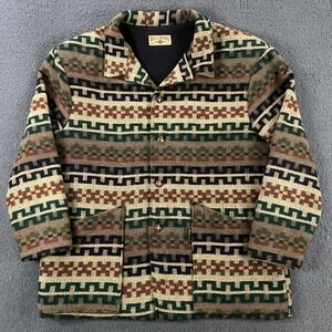 VTG 90s Y2K Billabong Jacket Mens M-L Wool Aztec Western Southwest‎ Beach Coat